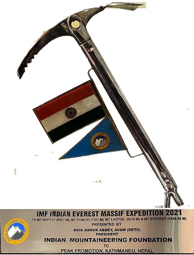 Felicitation by IMF INDIAN EVEREST MASSIF EXPEDITION 2021